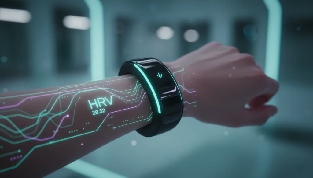 Wristband displaying heart rate variability